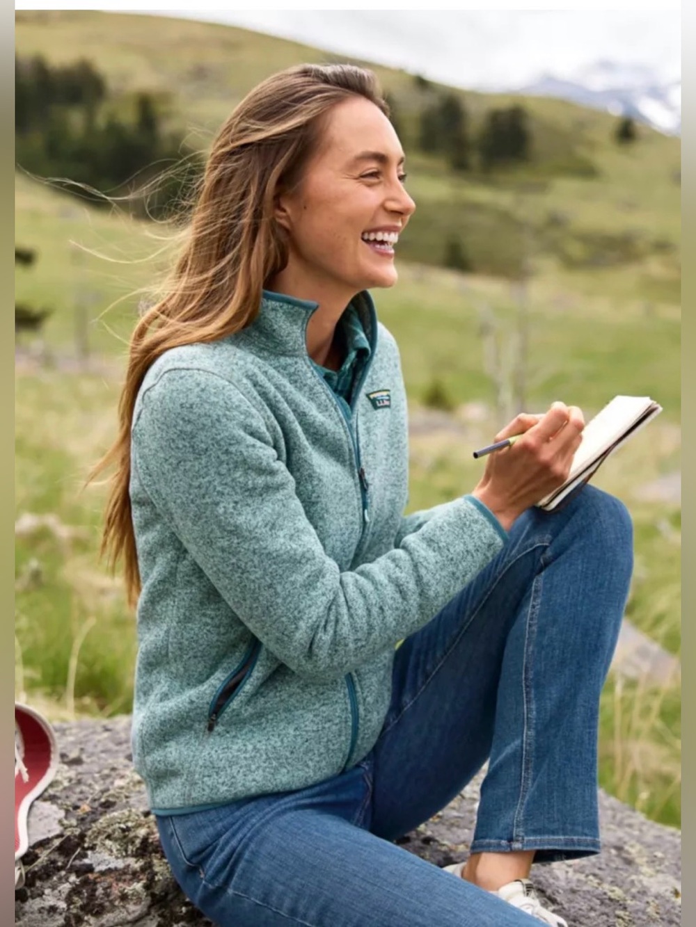 L.L Bean Women’s Sweater Fleece Full-Zip Jacket Blue , size S
